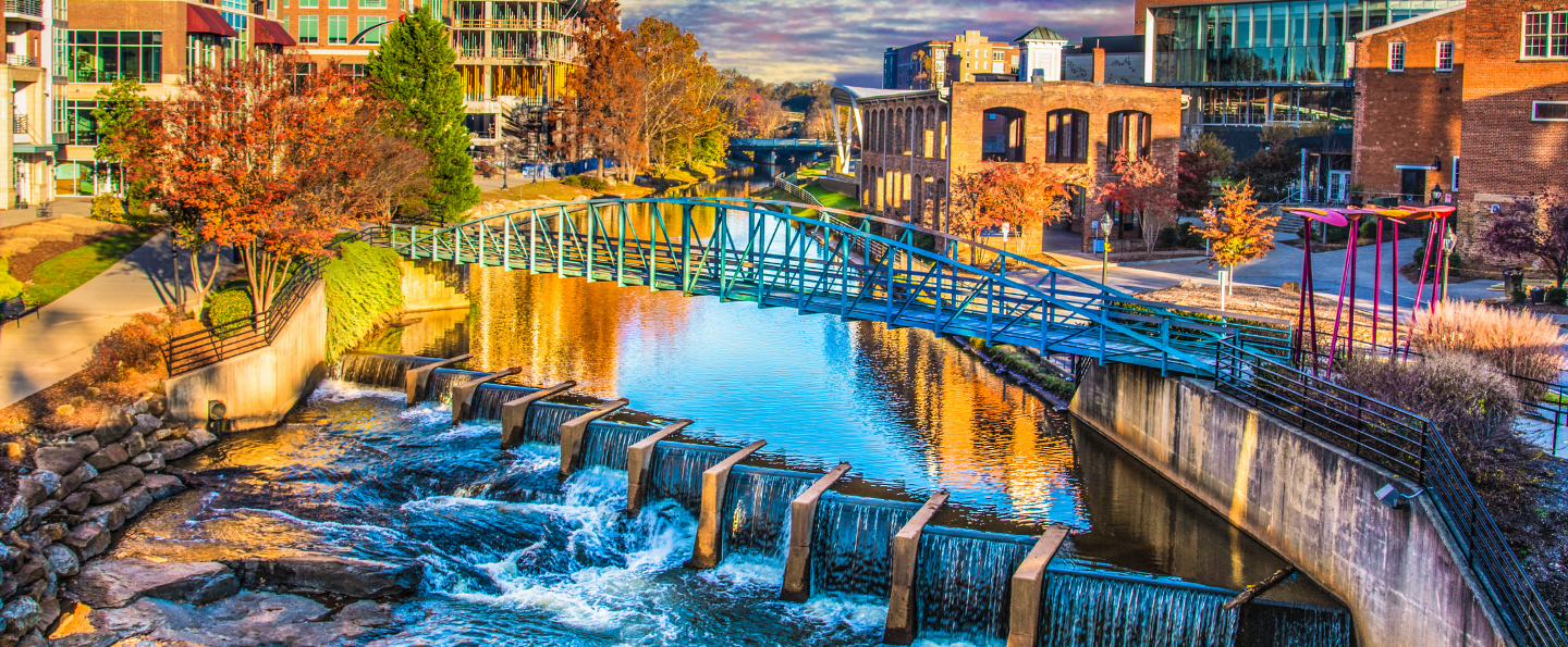 Illustration of the Greenville, SC Riverwalk